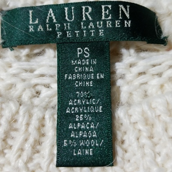 Lauren Ralph Lauren Alpaca Loose Crochet Sweater, Size SP - Picture 10 of 14